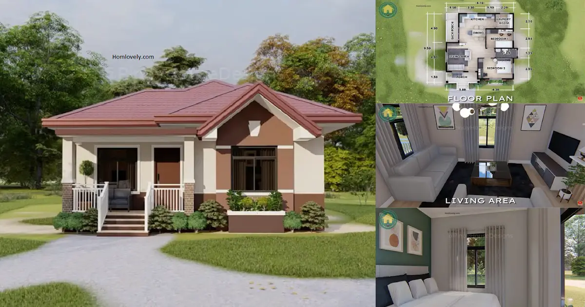 75 SQM Adorable Small House With 2 Bedrooms Estimated Cost