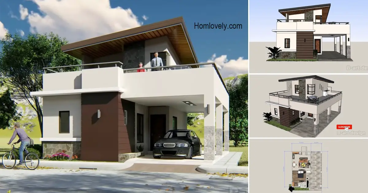 Small Modern House Design Sqm With Roof Deck Housedesigns