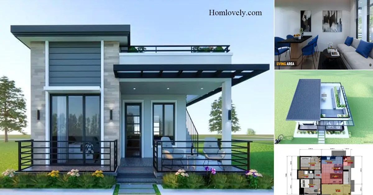 62 SQM A Perfect Small House Design With 2 Bedroom + House Plan ...