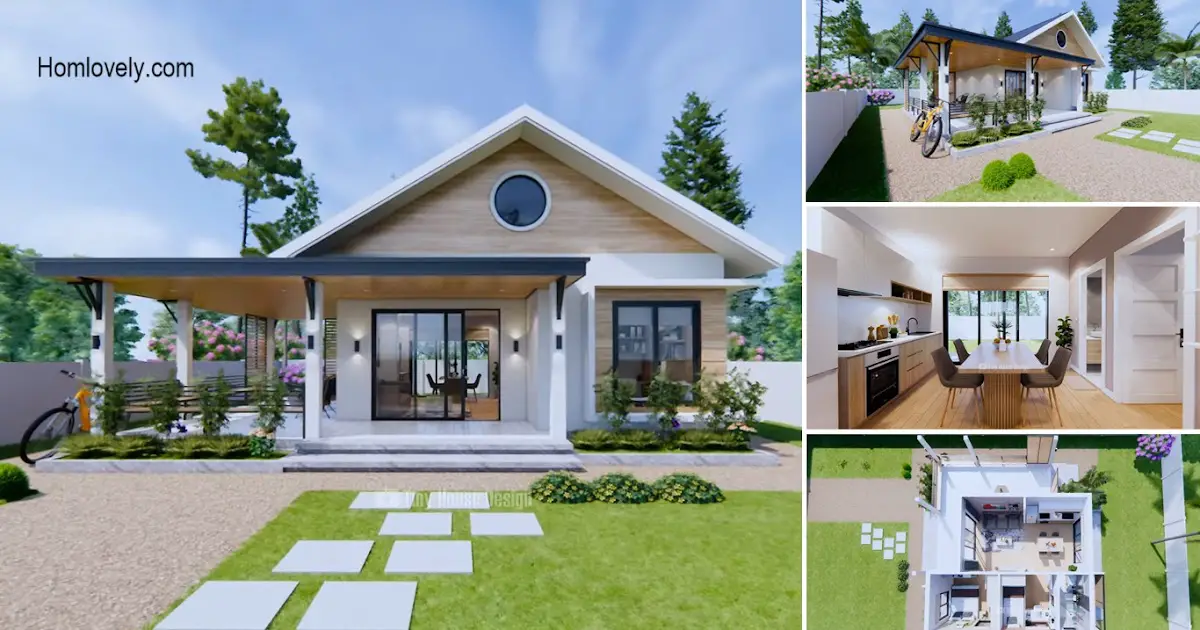 6.5m x 7.5m Simple Bungalow House Design 2 Bedrooms ~ » HouseDesigns