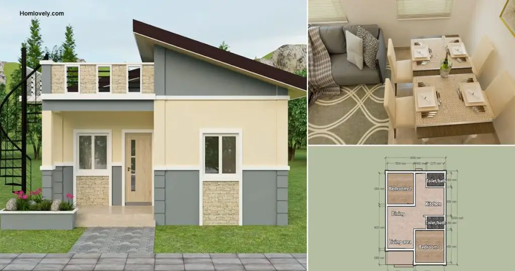 80 Sqm 2 Bedroom Small House Design With Roof Deck ~ » Housedesigns