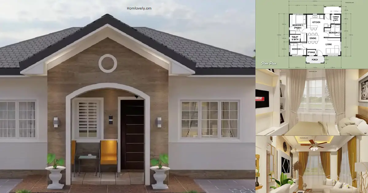 9 x 7 Bungalow Small House Design idea + 3 BEDROOMS ~ » HouseDesigns