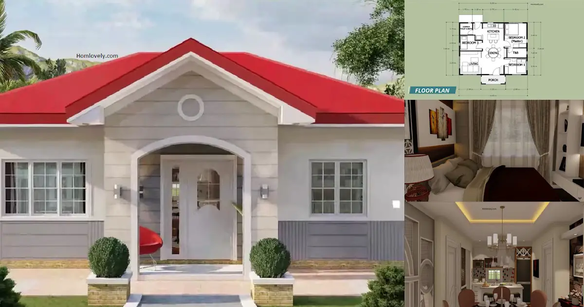 63 SQM House Design | 3-BEDROOMS ( Floor Plan ) ~ » HouseDesigns