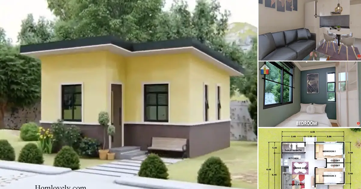 42 SQM Small House Design With 2 Bedroom ~ » HouseDesigns